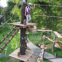 HugoPark Aulangossa on erilaisia ylityksiä puusta puuhun.